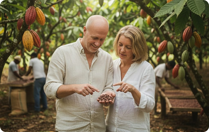 Founders Els and Serge, creators of The Belgian BonBon